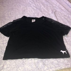 2 Pink Mesh Crop Tops